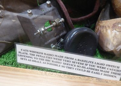Cats whisker radio made from bakelite light switch plate (Jersey - October 2024)