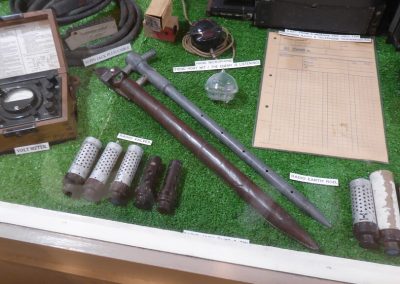 WW2 Radio Equipment including volt meter, hand microphone and radio earth rod (Jersey - October 2024)