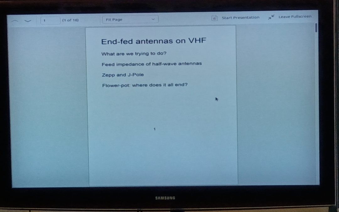 End-Fed Antennas on VHF (presentation review)